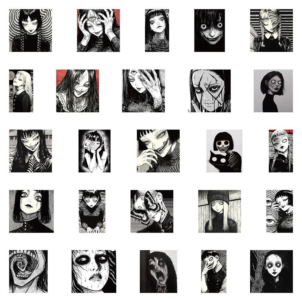 10/30/50pcs Thrilling Horror Girl Cartoon Stickers Anime Decals DIY Notebook Motorcycle Laptop Guitar Cool Graffiti Sticker Pack
