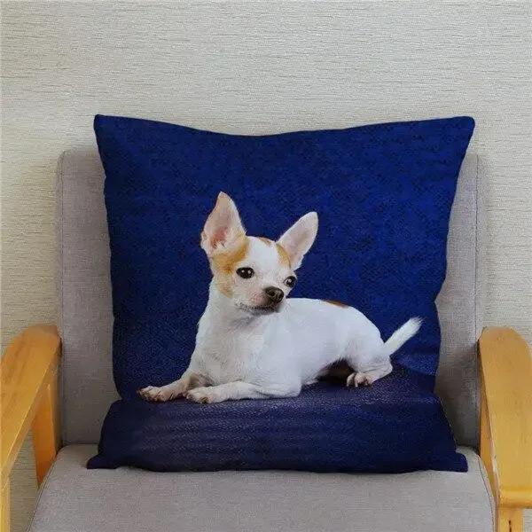 Cute Mini Chihuahua Dog Printed Cushion Cover Pillow Case Hugging Pillow Case Sofa Home Decor Pillow Case