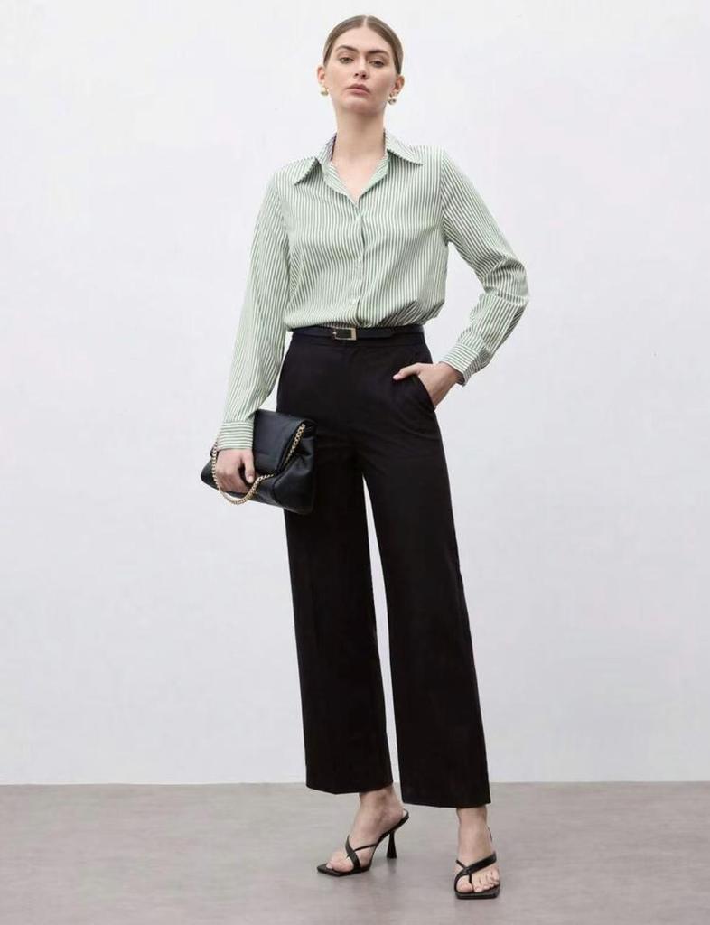 2025 Women's Striped Long-Sleeve Single-Breasted Casual Fashion Shirt