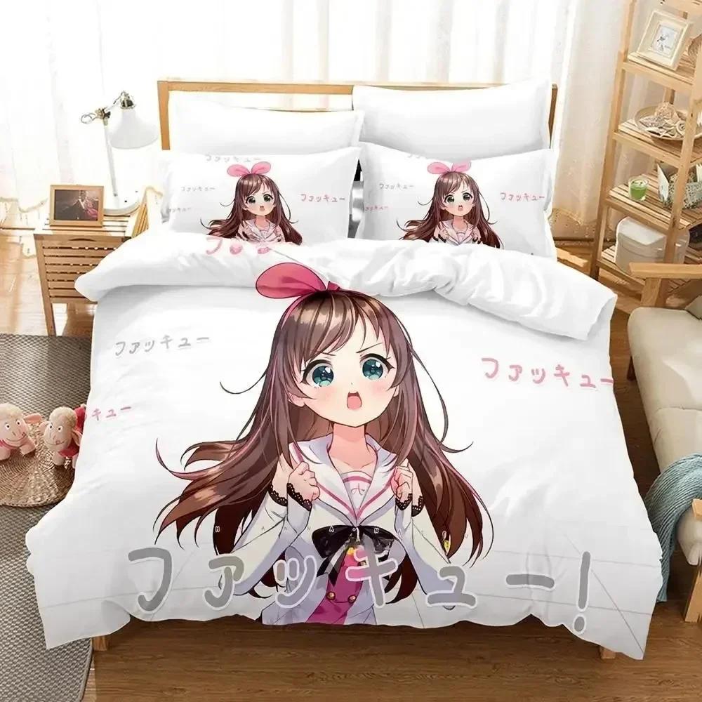 AI Channel Ložní souprava Jednolůžko Dvojlůžko Plná Velikost Queen King Ložní souprava Dospělý Dítě Ložnice Sady povlečení 3D Tisk Anime Sada prostěradel