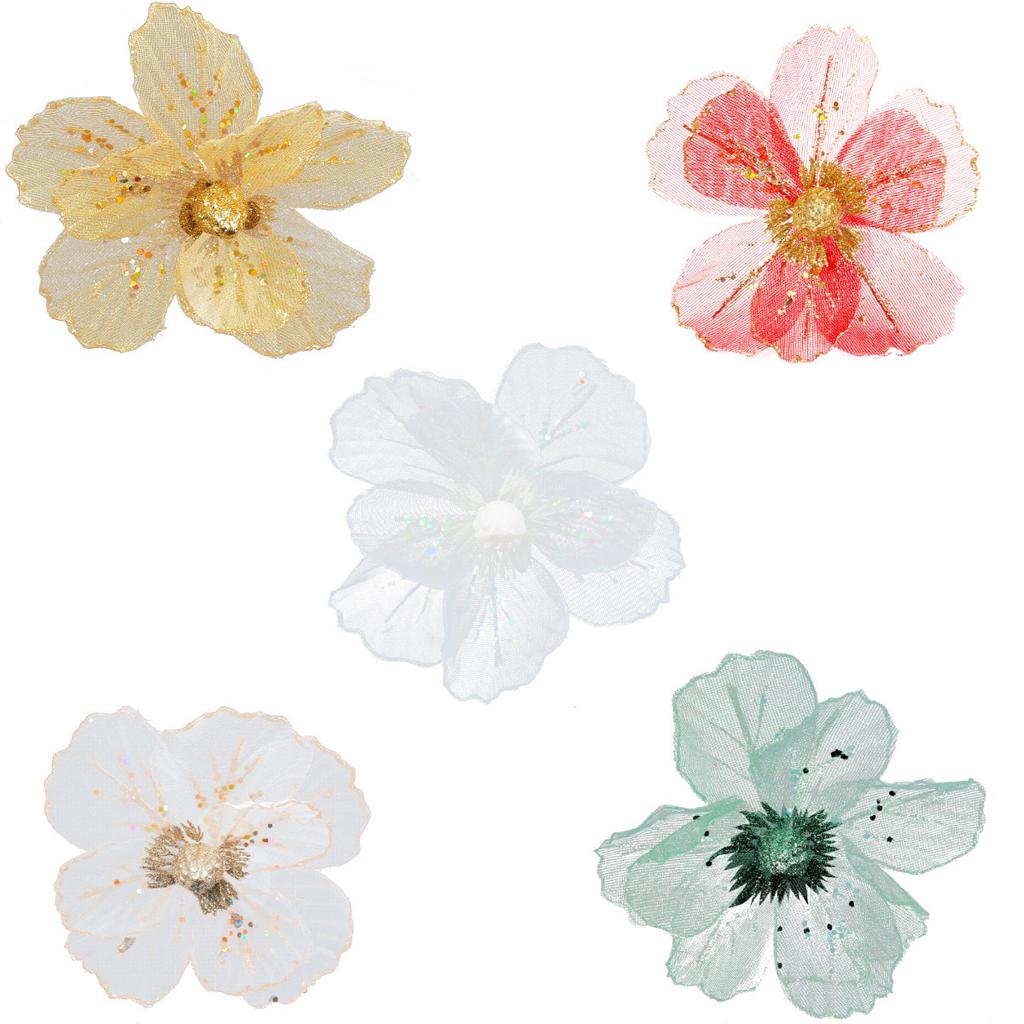 Mesh Christmas Flowers, Christmas Decoration Props, Christmas Tree Decorations, Fabric Flower Arrangements, Party Decorations, DIY Fake Flower