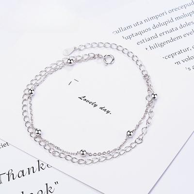 S925 Sterling Silver Bracelet Korean Style Simple Bracelet Versatile New Silver Necklace Silver