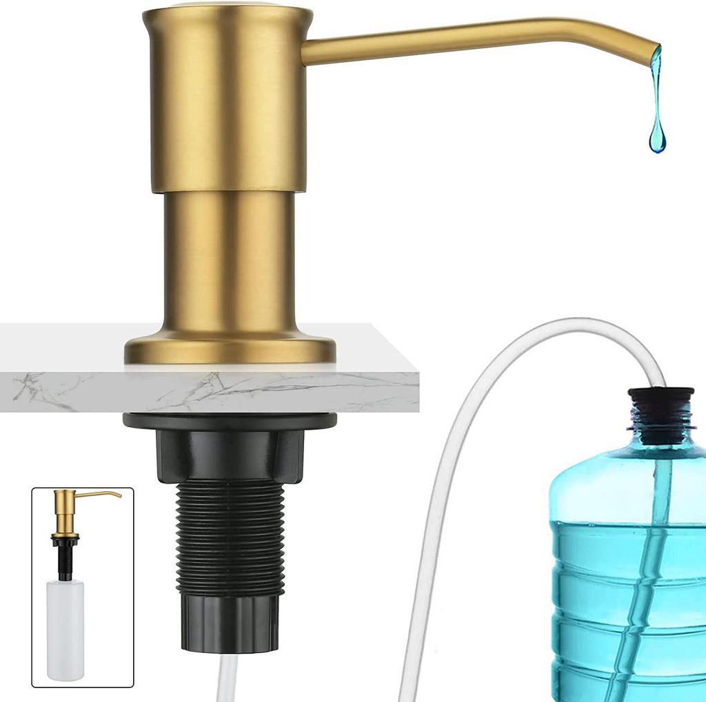 Stainless Steel 304 Kitchen Sink Soap Dispenser, 500ml Press Type with 120mm Silicone Tube