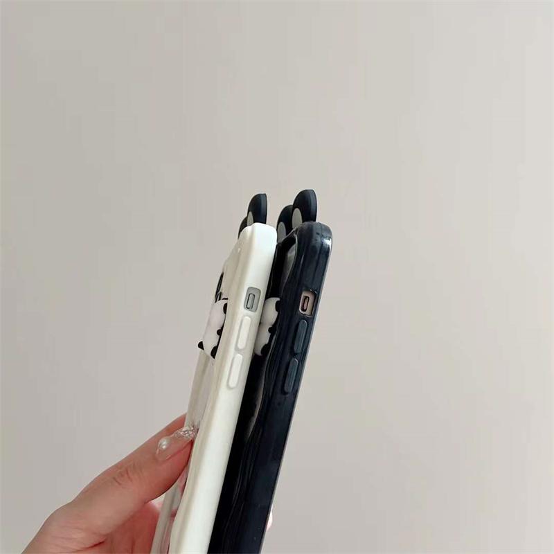 Roztomilé kreslené pouzdro na telefon 3D Bear Graffiti pro iPhone 15 14 13 12 11 Pro Max X XS XR 8 7 Plus Korejský silikonový nárazuvzdorný měkký kryt