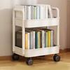 Plastic Rolling Cart 2 Layers White with Hook Stable Mobile Utility Cart for Living Room Bedroom