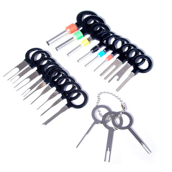 21Pcs Terminals Removal Electrical Wiring Key Tool Connector Crimp Pin Extractor
