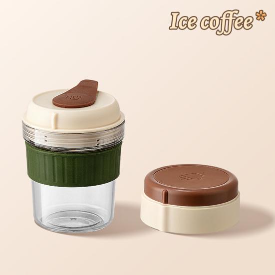 Cold Brew Cup with Ice Cube Mold 500ml Portable Coffee Cup Simple Dual-Use Ice Cube Maker Cup for Summer