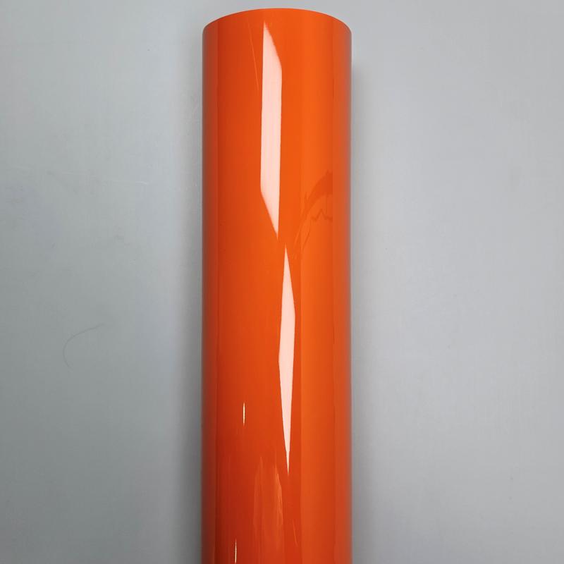 High Glossy Fiery Orange Automotive Vinyl Wrap Car Sticker Adhesive Vinyl for Car Tuning Stickers Motorcycle Film Cover Decals