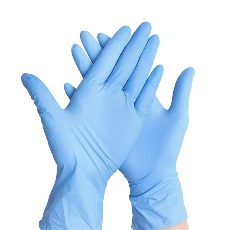 20/50/100PCS Disposable Blue Nitrile Gloves Blue Nitrile Gloves Cleaning Hairdressing Pet Tattoo Bathing Dishwashing 100PCS