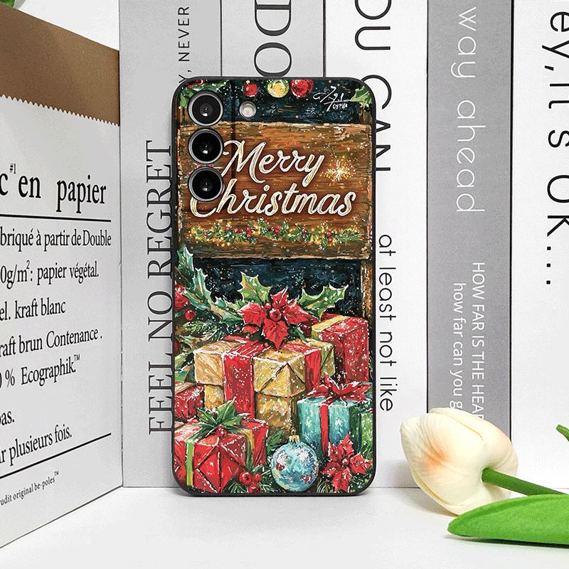 Artistic Merry Christmas Tree Gifts Pattern Phone Case for OPPO Reno 13 12 F 11 10 Pro Plus A58 A79 Find X5 X3 Lite X8 X7 Covers