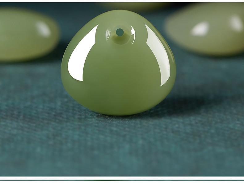 Natürlicher Hetian Jade Glücksbeutel Amulett: Frauen Friedenssegen Anhänger - Exquisites Glücksgeschenk