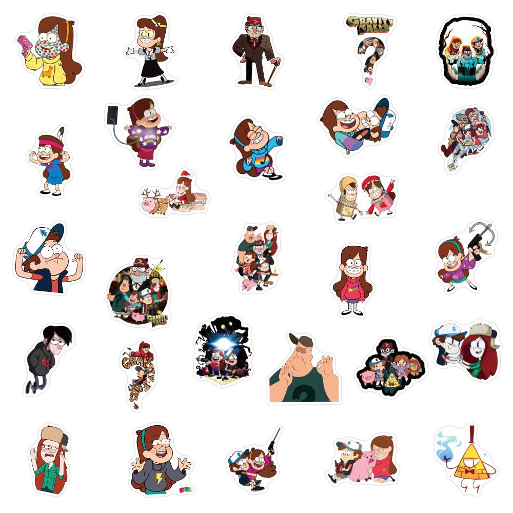10/30/50pcs Gravity Falls Cartoon Stickers Waterproof Graffiti Skateboard Phone Stationery Cute DIY Sticker Packs