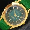REFURBISHED VINTAGE HAND-WINDING SWISS MENS GREEN COLOR DIAL WATCH A438512-2 R131a-a438512