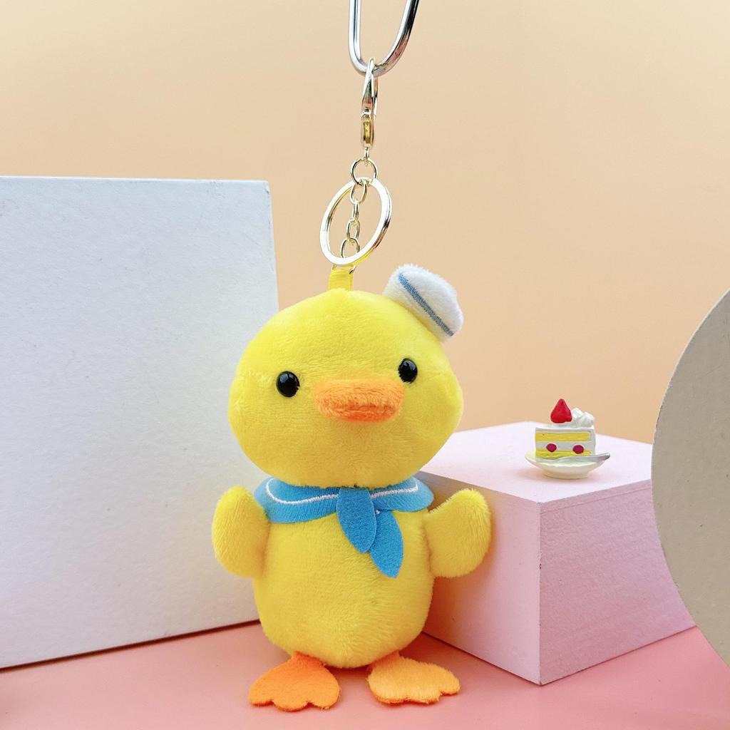 Cartoon Duck Plush Keychain - Cute Animal Pendant & Keyring Ornament for Couples
