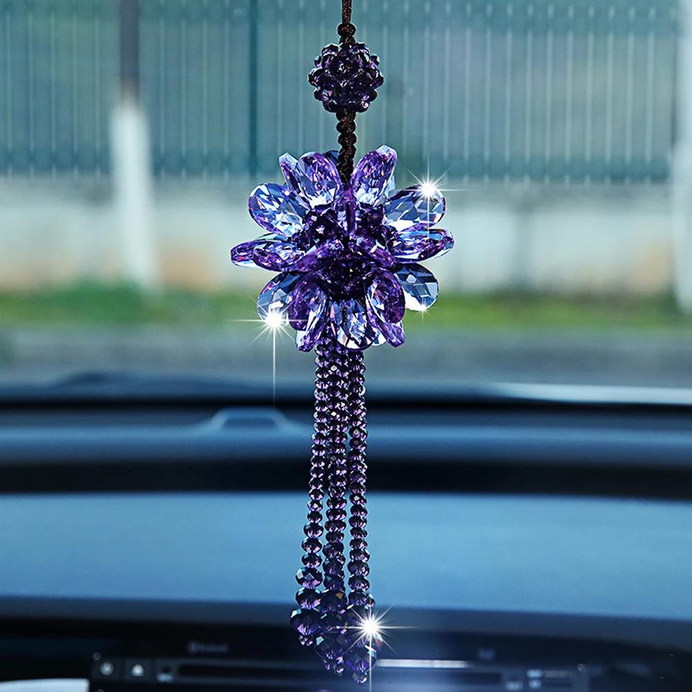 Car Beautiful Rear View Mirror Hanging Ornaments Auto Crystal Pendant Decoration Styling Accessories