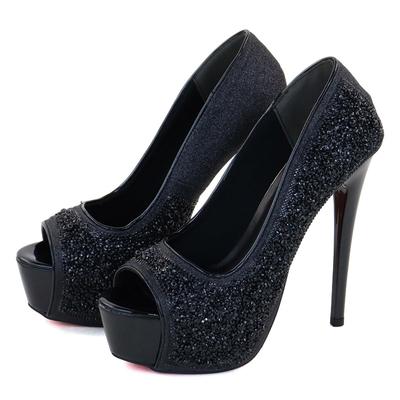 Occasion 15cm High Heel Pearl Open Toe [Liberty Doll] Pumps, Pumps, Pumps, Glitter, Lame, Stone, Storm,