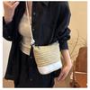 Women Handmade Woven Small Single Shoulder Crossbody Bucket Bag For Daily Beach Use