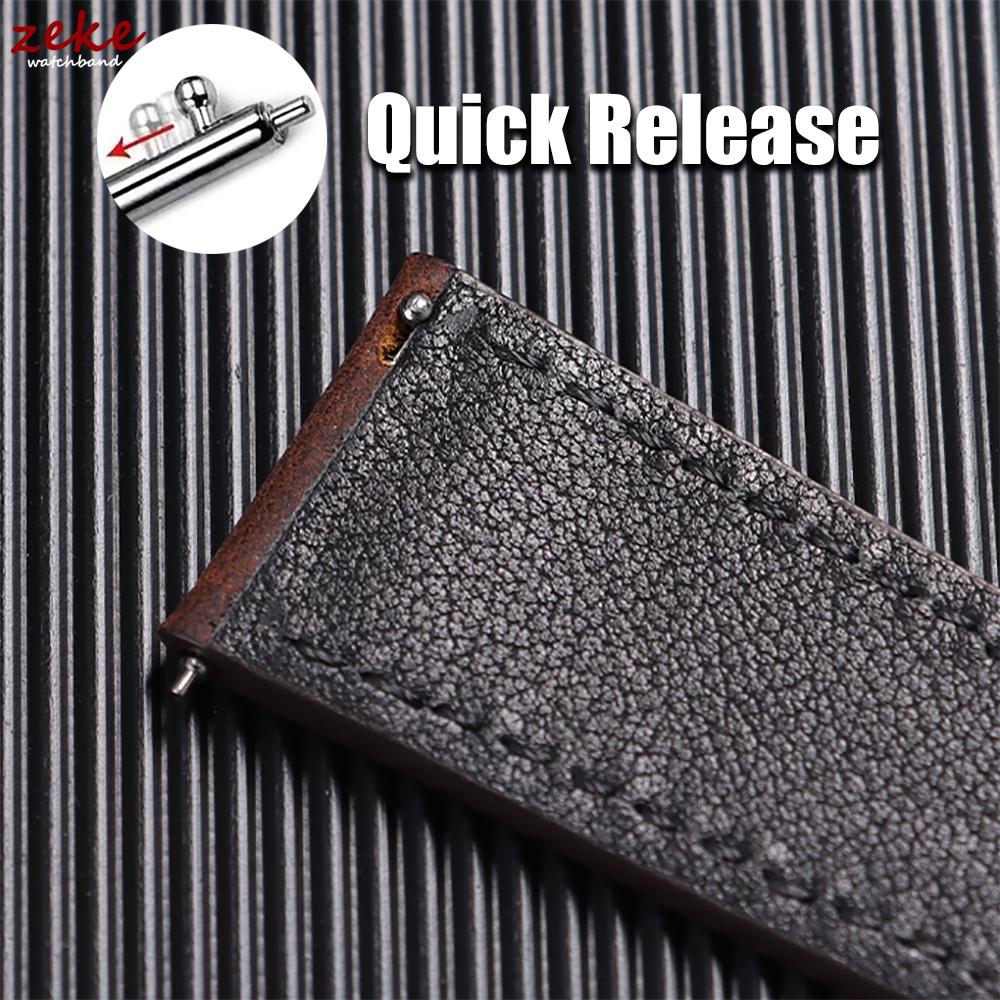Quick Release Vintage Retro Genuine Leather Watch Band 18mm 20mm 22mm 19mm 21mm 24mm Crazy Horse Men Women Straps Watch Bracelet