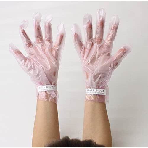 Ebisu Cosmetics (EBiS) Uruoito Moisture Hand Mask (36 count) + Silk Gloves Soaked in Undiluted Beauty Serum Hand Care Set (Gift)