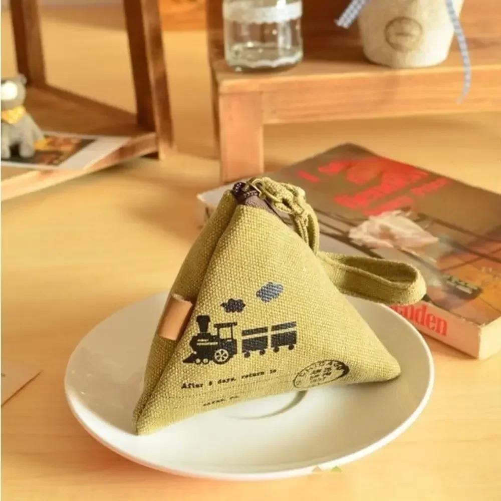 Korean Creative Dumpling Shape Coin Purse Retro Canvas Wallet Travel Portable Key Lipstick Storage Bag