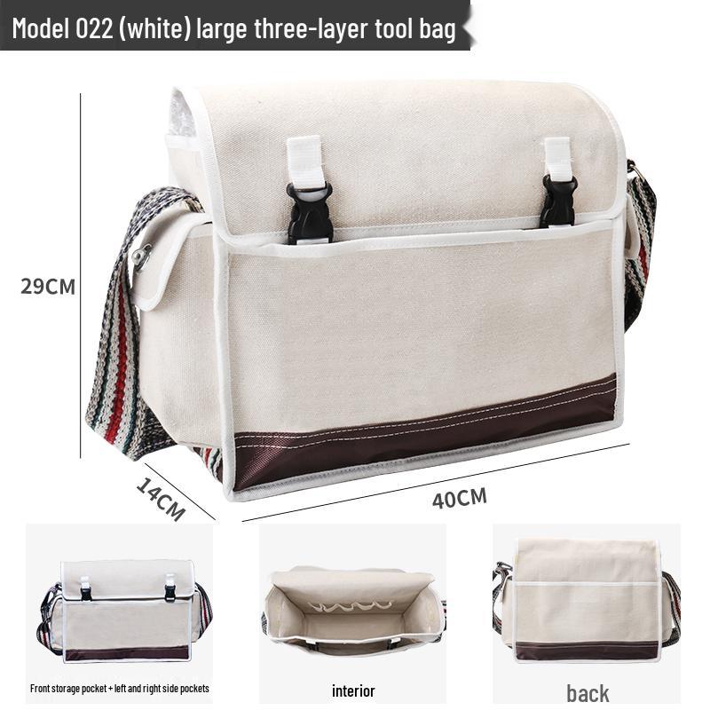 Sturdy Multifunctional Canvas Electrician Tool Bag - Durable, Wear-Resistant Hardware Organizer Pouch