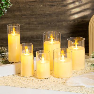 Flameless LED Candles with Remote Control Battery Operated Flickering Fake Pillar Candles Electric Warm Light for Wedding Holiday Home Decor