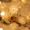 6M 40LED Rose Flower String Lights Battery Operated Foam Rose Fairy Garland Light for Home Bedroom Wedding Valentine's Day