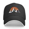 Casual Outdoor UnisexS Baseball Cap with Adjustable Features Featuring a Fun Sunrise Mountain Design Sandwich Baseball Cap