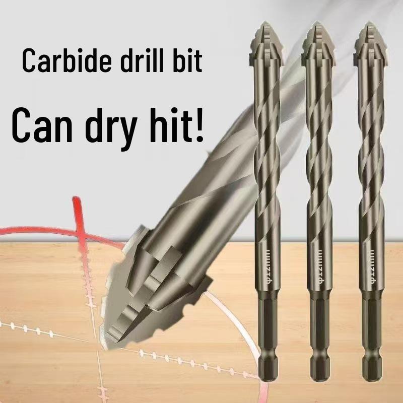 New Serrated Four-Flute Eccentric Drill Bit – Perfect for Dry Drilling Porcelain, Tile, Ceramic, Glass, Marble & Concrete