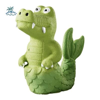 Natural Latex Squeaky Alligator Dog Toy Green Color Durable Latex Chew Toy Chew Resistant Teething Function Pet Interactive Toy
