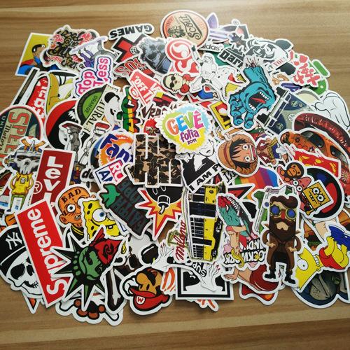 100 Pieces of Non-repeat Decorative Graffiti Stickers for Computer Car Motorcycle Skateboard Stickers