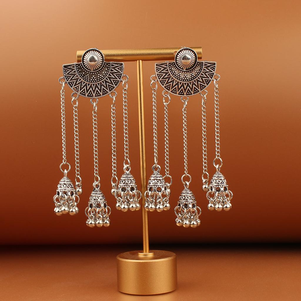 Turquoise Earrings Bohemian Drop Ear Earrings with Tassels, Geometric Alloy, Retro Style, Boastful Ear Accessories