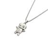 Trendy Hip Hop Robot Pendant Charm Necklace for Men & Women - Stainless Steel Long Sweater Chain