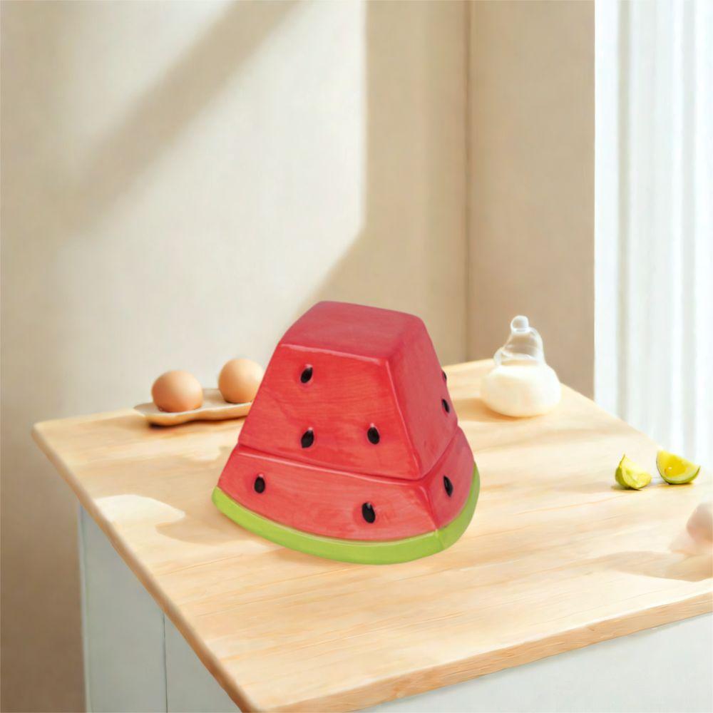 Decorative Watermelon Toothpick Box Creative Cotton Swab Box Ceramic Toothpick Jar  Office Desk