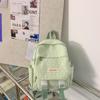 Adorable Candy Color Backpack with Korean Pendant - Milky Macaron Shades for Students