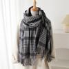 Imitation Cashmere Literary Plaid Warm Shawl Scarf Autumn And Winter Fashion Atmosphere Couple Versatile Fringed Scarf