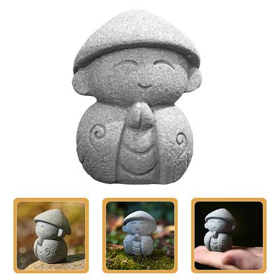 1 PIÈCE Statues de Bouddha Mignon Petit Bouddha Jizo Sculptures Figurines Ornements de Jardin Bouddha Japonais Ksitigarbha Aquarium Bonsaï