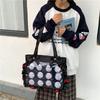 Anime Top Handle Bag Large Capacity Bow Ribb Design for JK Girls Textured Casual Shoulder Bags Simple and Versatile Ita Bag