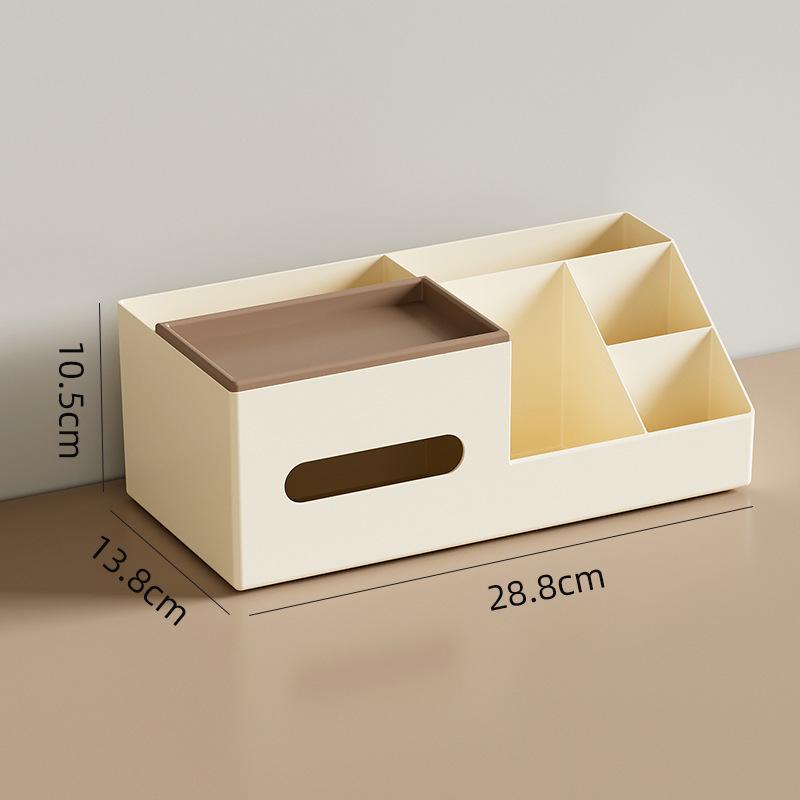 

Desktop Tissue Holder Storage Box Multi-Functional Cosmetic Storage Organizer Tissue Dispenser for Living Room Bedroom Office
