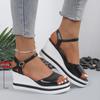 Fashion 2025 Fashion High Heel Sandals Girls Summer New Platform Open Toe Wedges Heel White Sandals Hot Wedges Light Shoes for Ladies