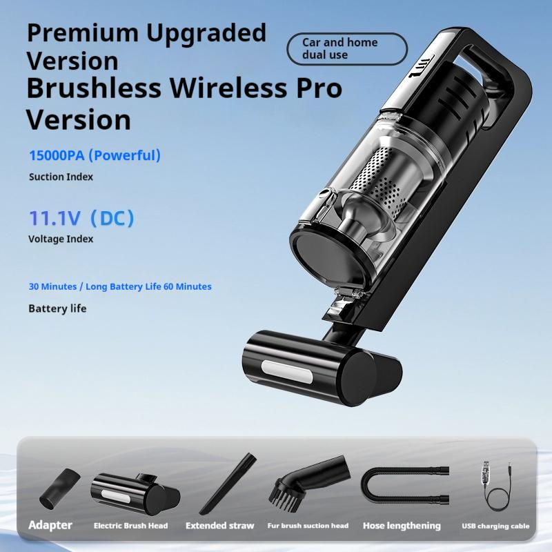 Car Handheld Vacuum Cleaner Brushless Dual Motor 15000Pa Wireless 6000Mah 4 Speed Adjustable Multifunctional For Car Home Use