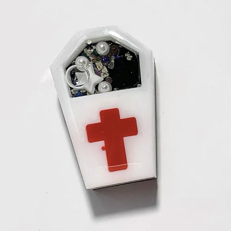 Coffin Resin Mold Crystal Epoxy Silicone Mold Jewelry Ornament Coffin Shape Crafts Making Supplies Handmade