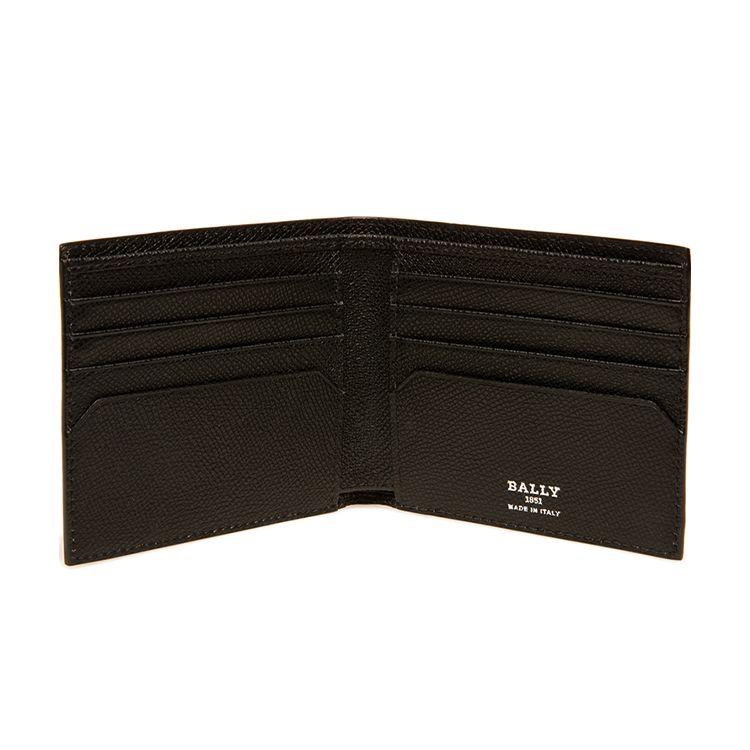 Bally Short Stripe Three-In-One Double Fold Leather Wallet Men Wallet Black 6240266