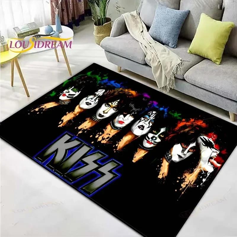 Slavná hudební heavy metalová kapela KK-Kiss Tištěné koberce Obývací pokoj Protiskluzový kobereček Dětské pokojové podložky Podložka na jógu Velký koberec