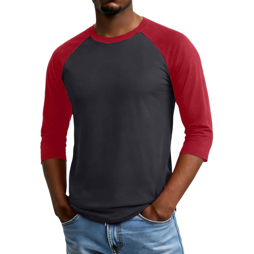 Men's Raglan Sleeve Three,quarter Sleeve Top