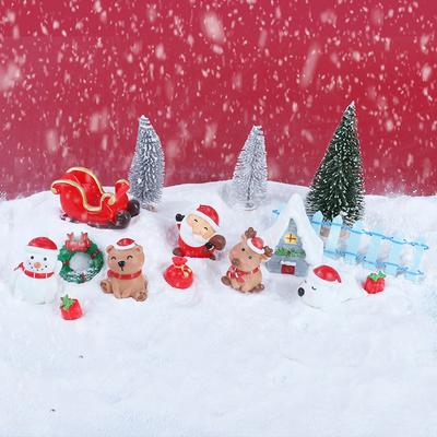 Ornamente Weihnachtsmann Schneeszene Schaufensterzubehör Harzzubehör Kunsthandwerk Heimdekoration