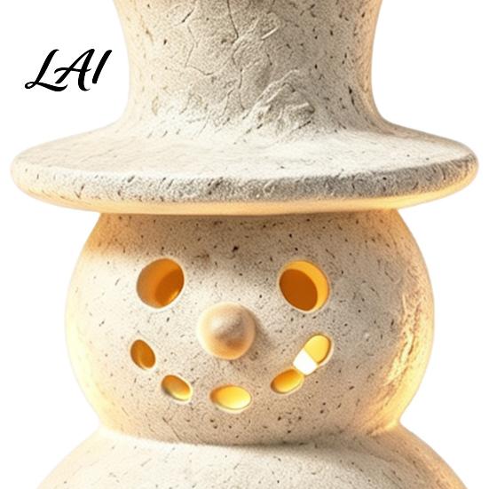 Decorative Snowman Lamp Christmas Light LED Lights Resin Figurine Light-up Hollow Night for Holiday Party Tabletop Decor Festive