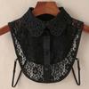 Elegant Shawl Detachable Front Tie Black Blouse Shoulders Fake Collar Lace Fake Collar  Girls