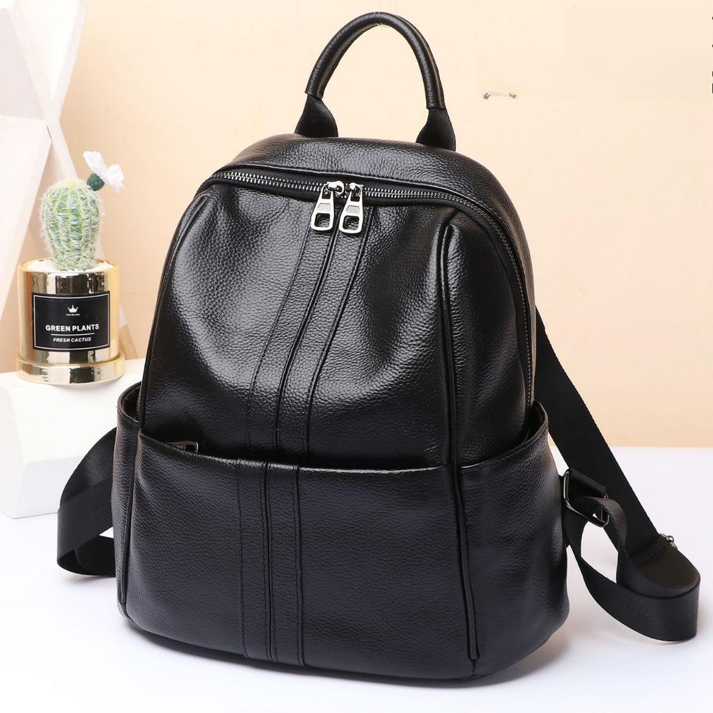 Cowhide Women's Backpack Large Capacity Fashion New Travel Bag