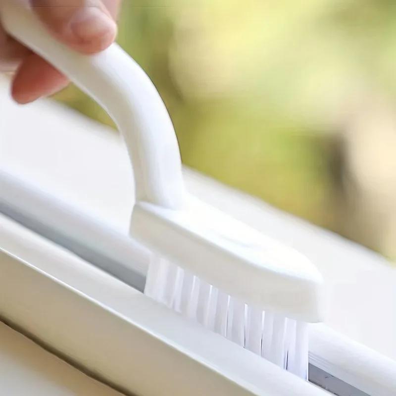 Bathroom Corner Cleaning Brush with Handle for Tile Grout Seams Crevices Dead Angles Shower Sink Toilet Cleaning Household Tools